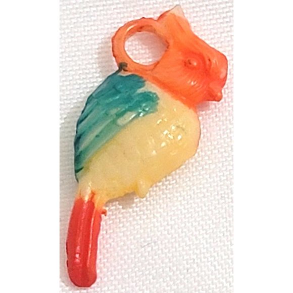 5 celluloid plastic animal toy CHARMS prizes lion giraffe penguin parrot goat - Picture 8 of 12